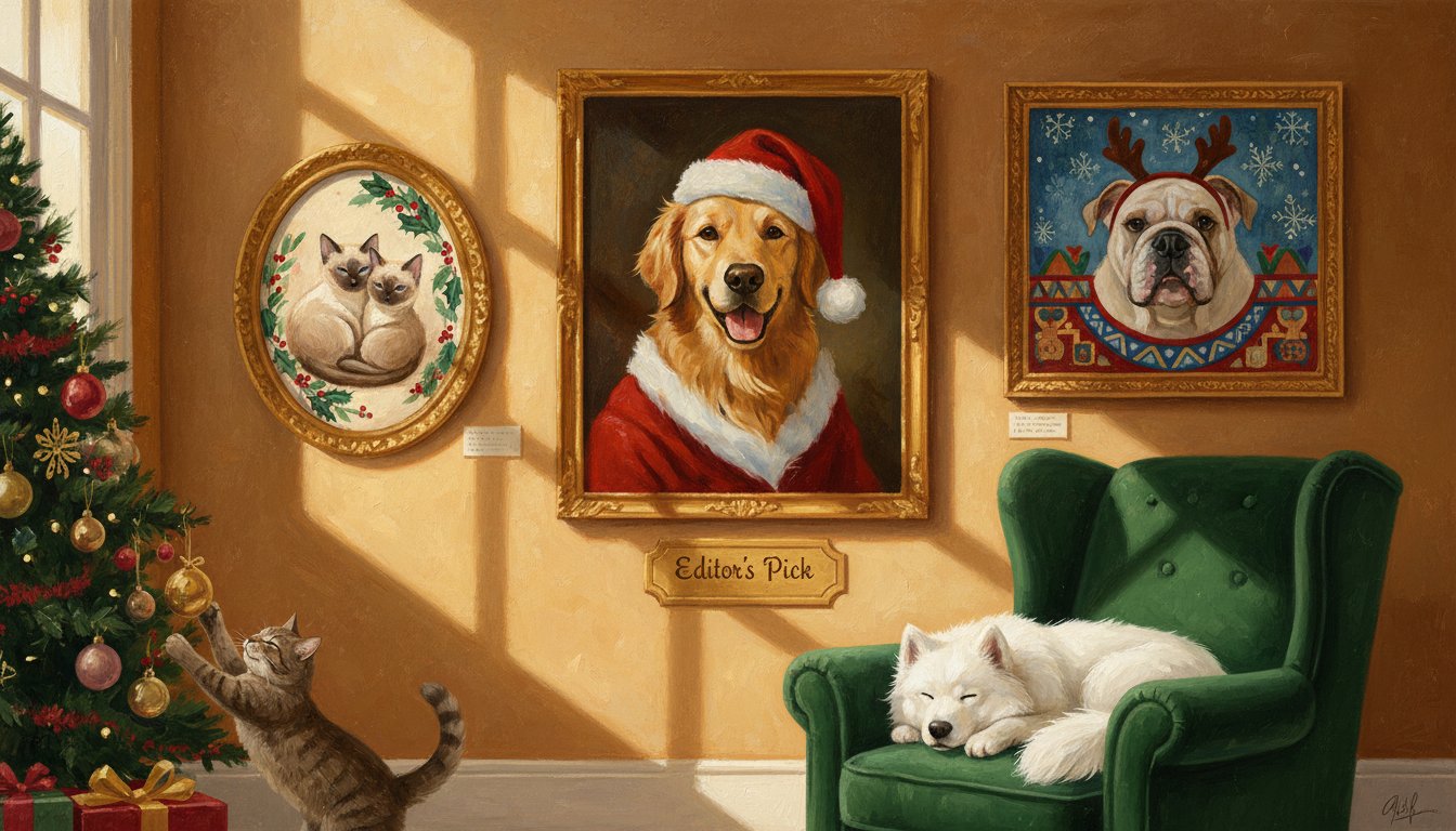 A original dog portrait as a Christmas gift