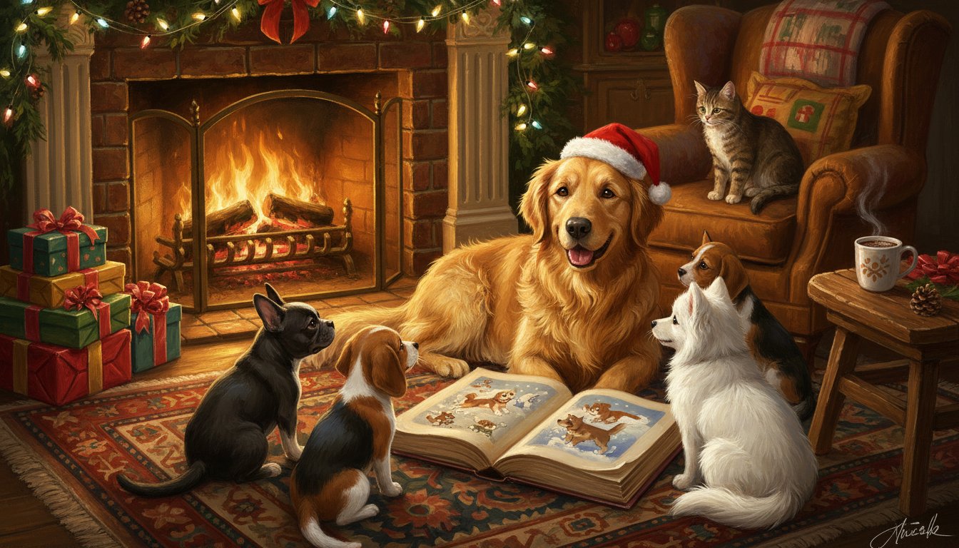 A dog-themed book as a Christmas gift