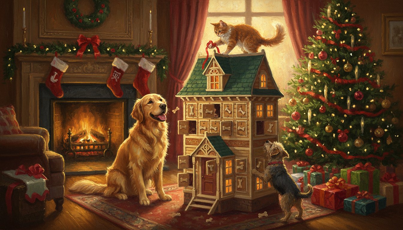 A dog treat advent calendar for Christmas