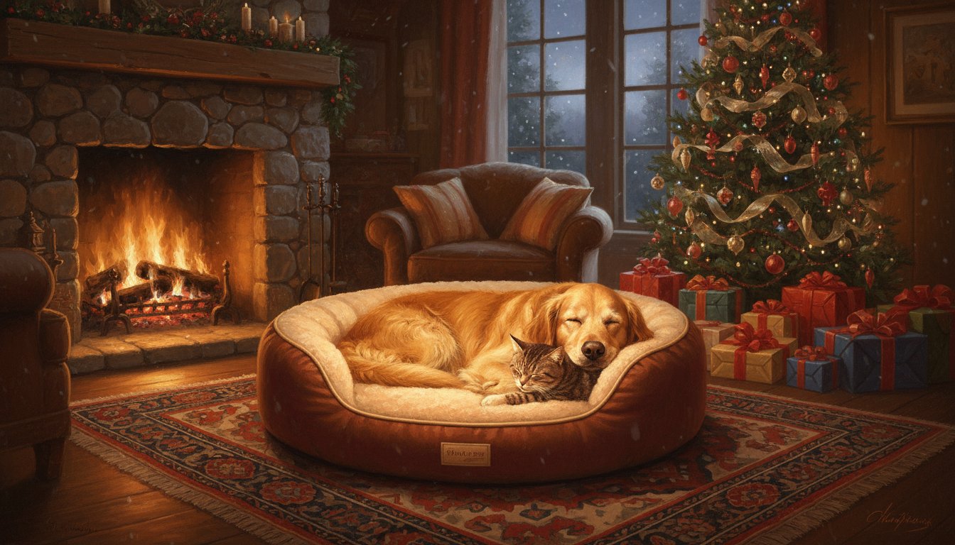 A heated dog bed for winter comfort