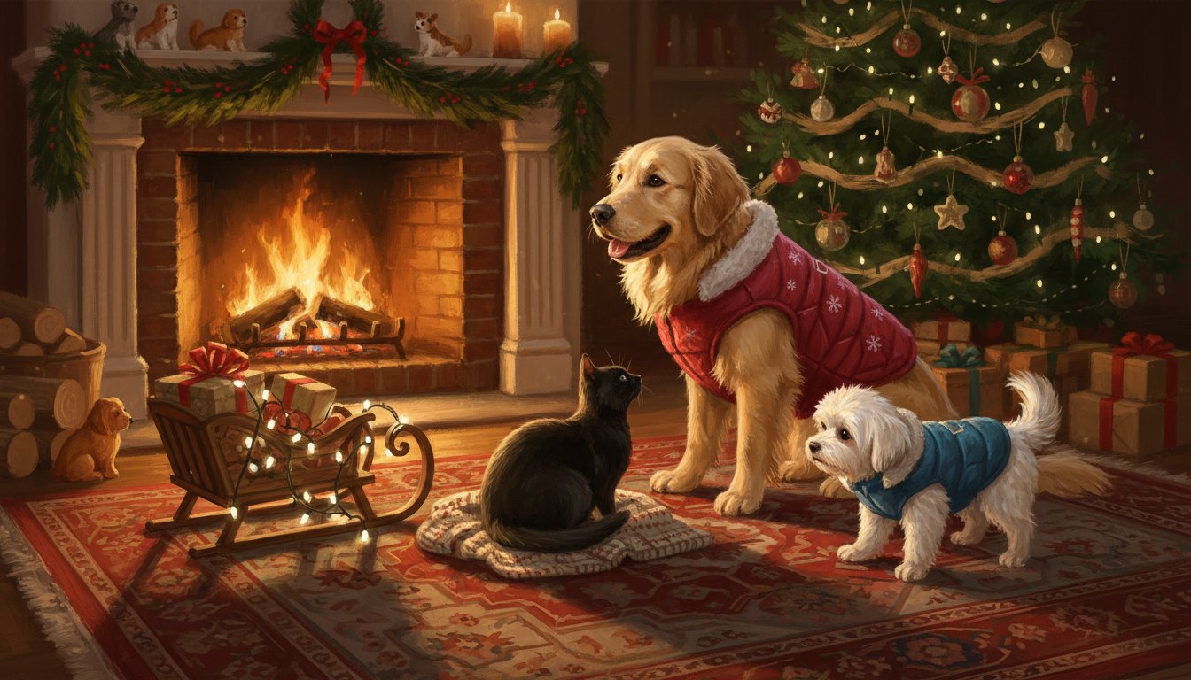 A winter dog jacket for cold weather