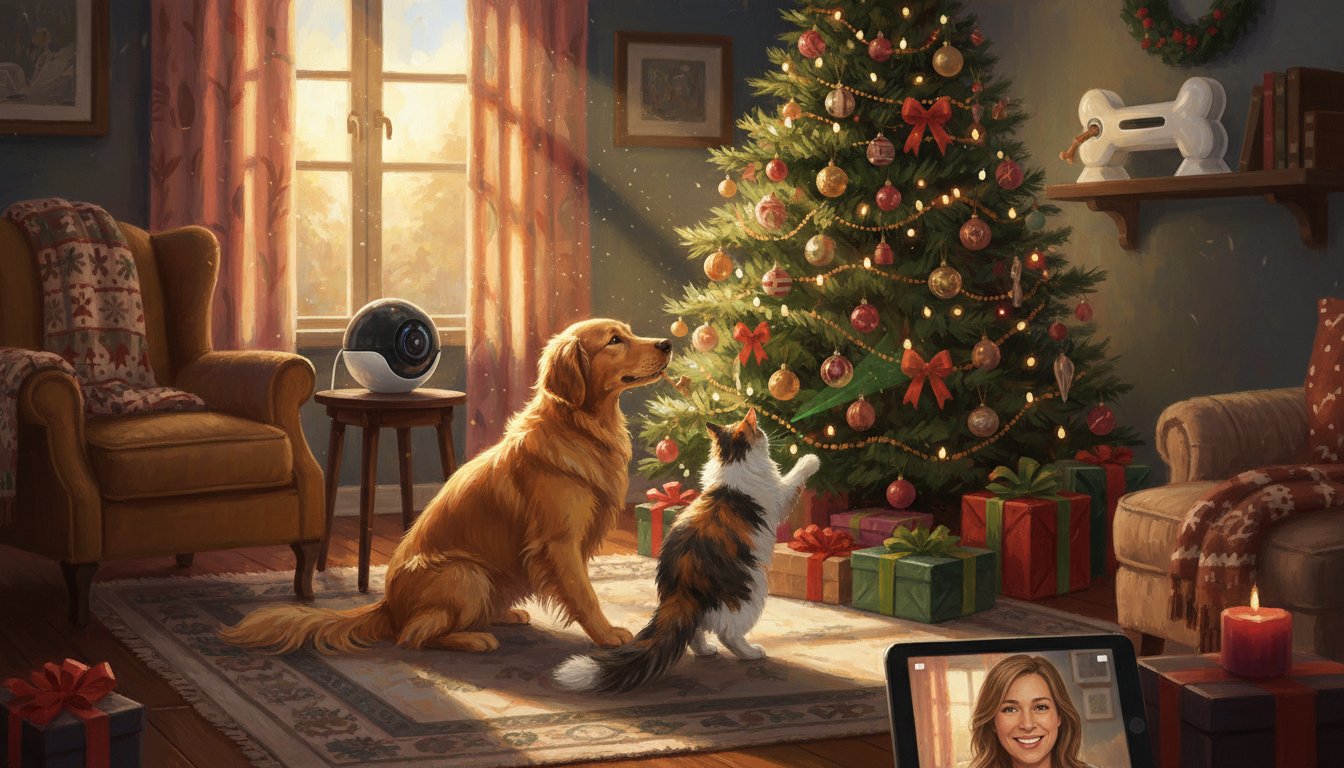 A dog camera for monitoring pets remotely
