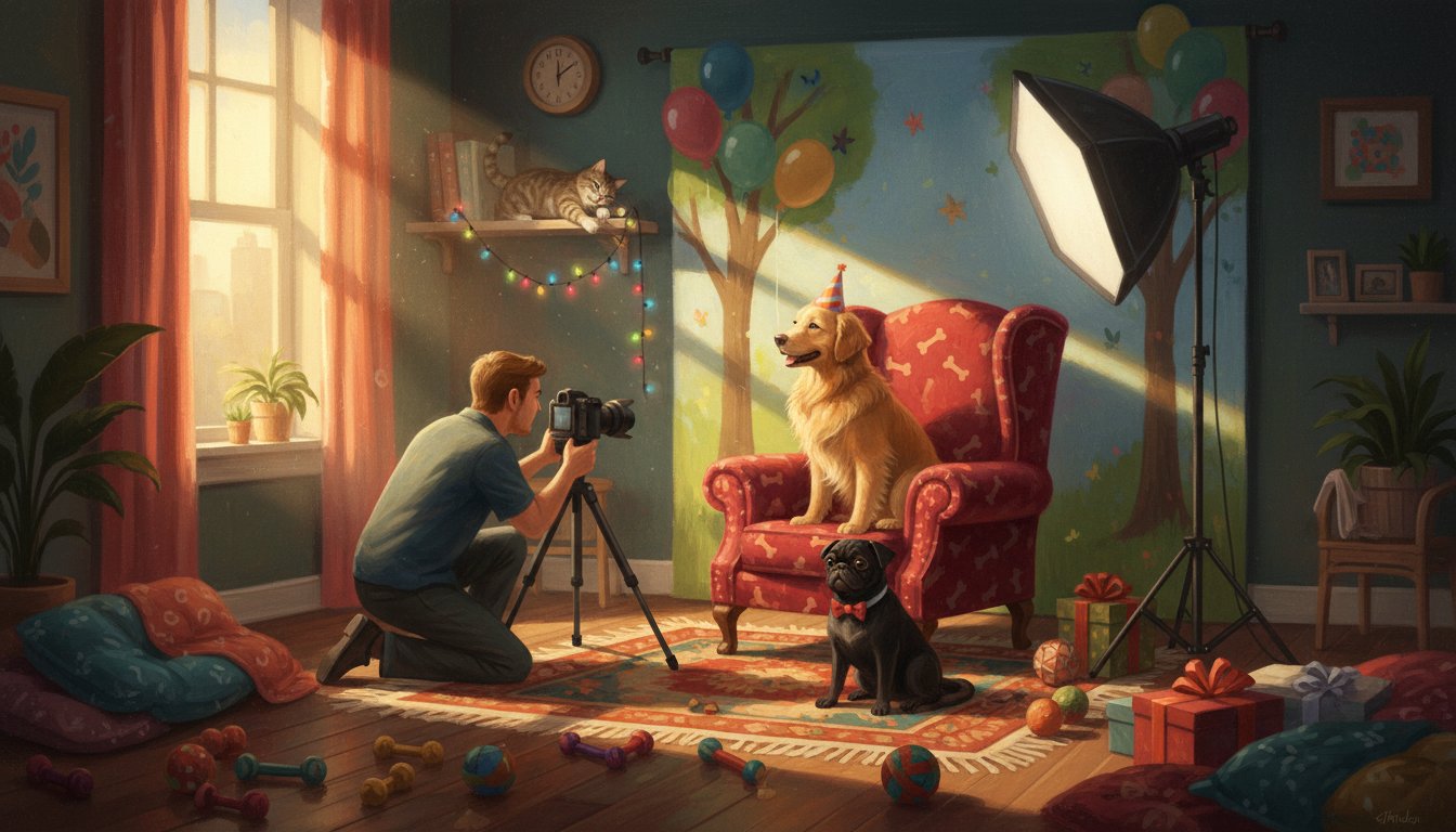 A professional dog photo session