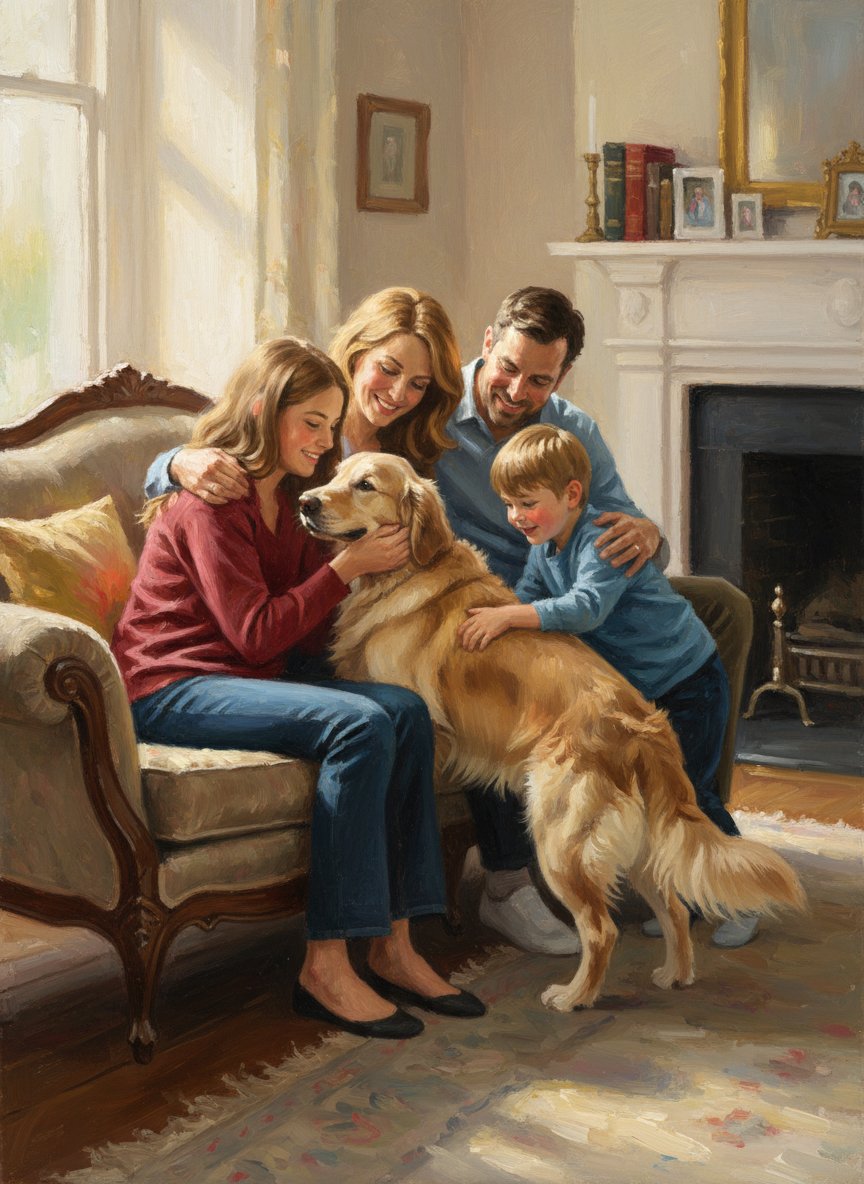 Retratos familiares con tu perro: ideas que funcionan