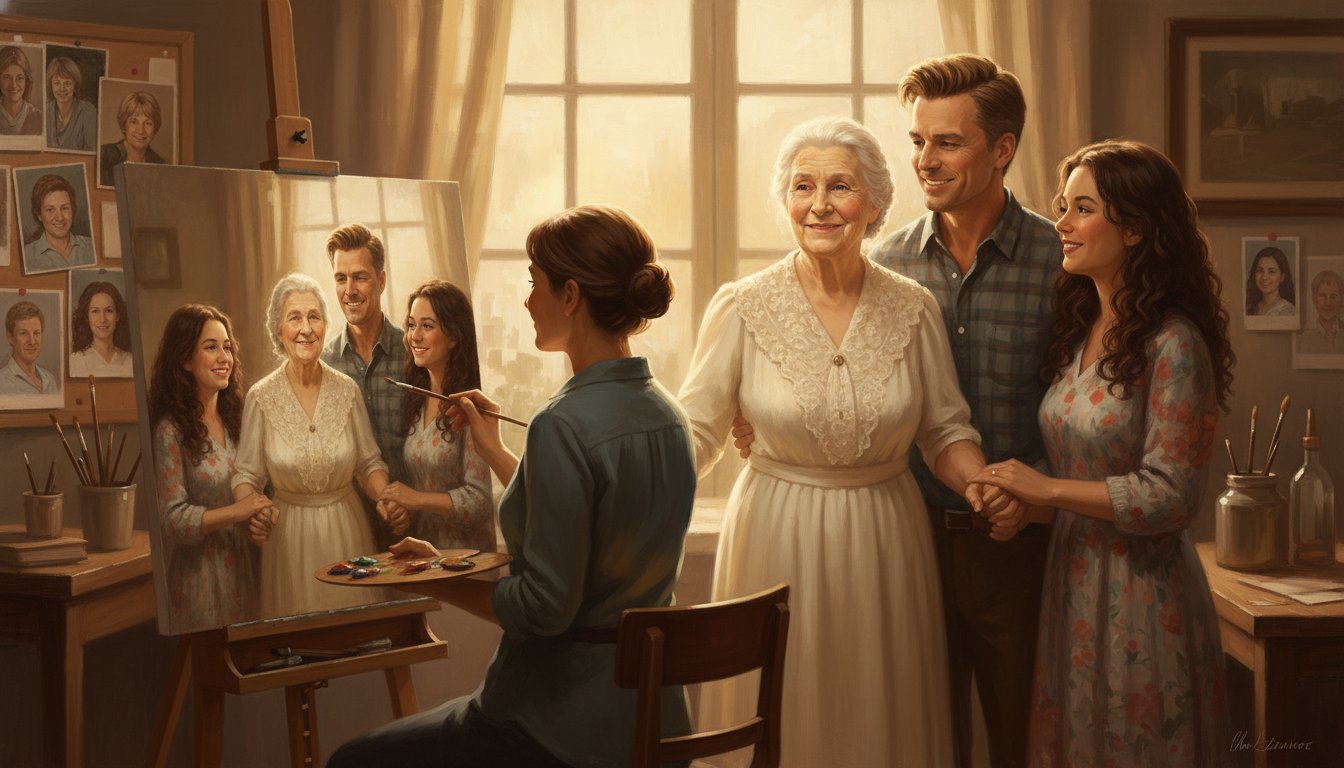 Choosing the right medium for a composite family portrait
