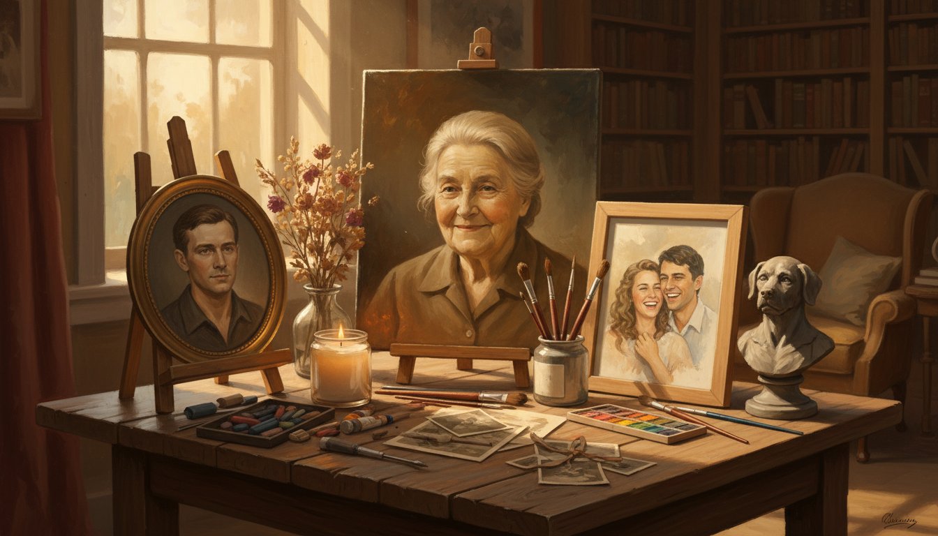 Choosing the right painting medium for a memorial portrait