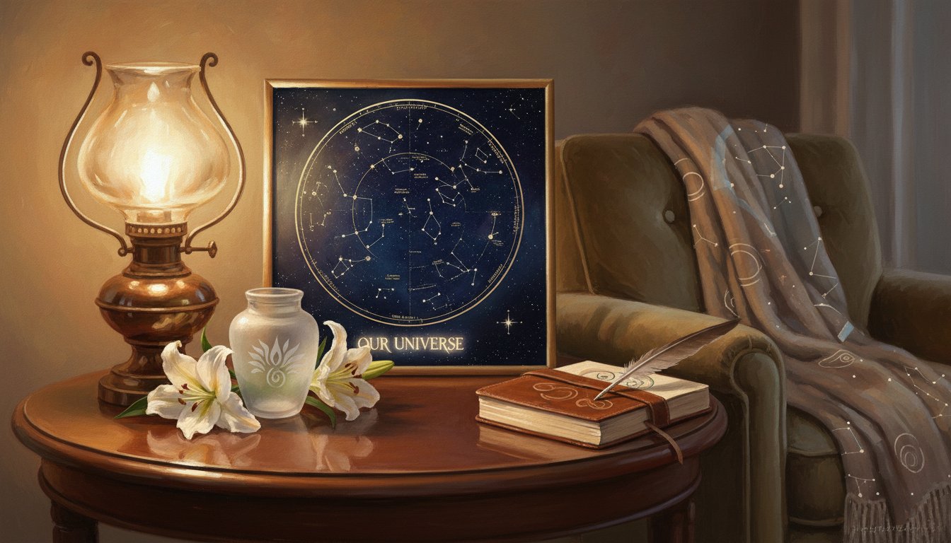 A custom star map showing the sky on a significant date