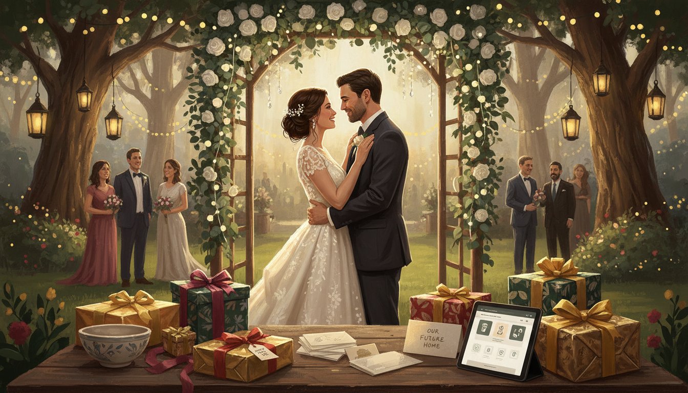 A gift card for a custom wedding portrait