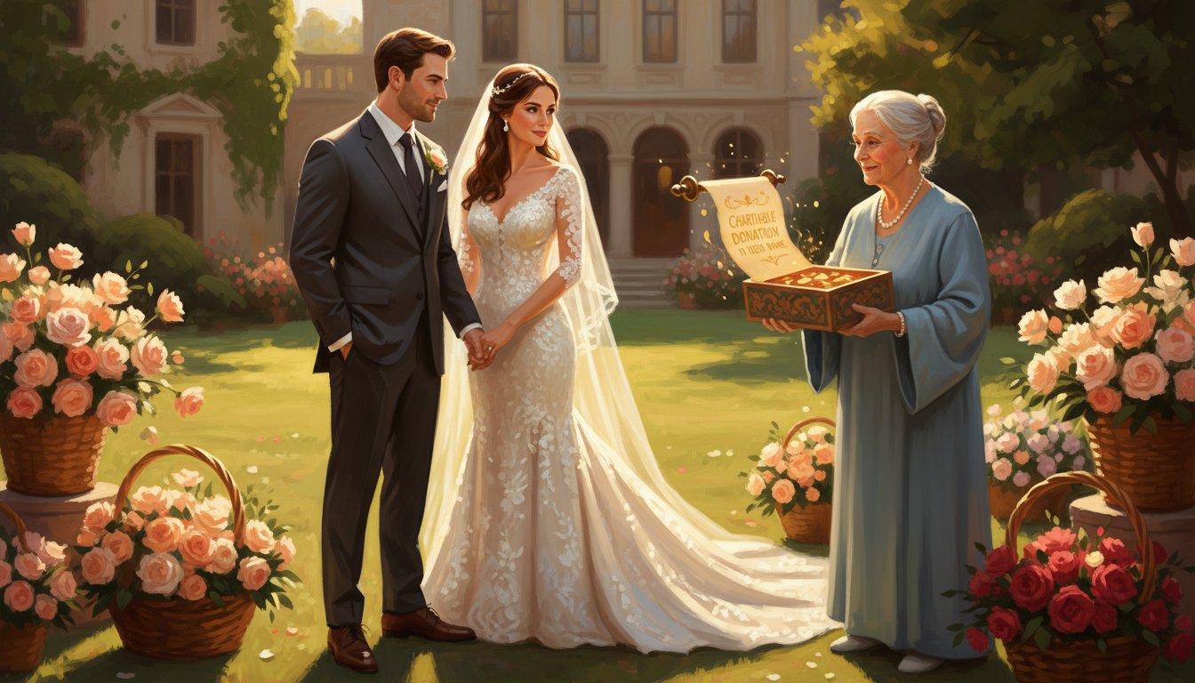 A charitable donation made in the couple's name