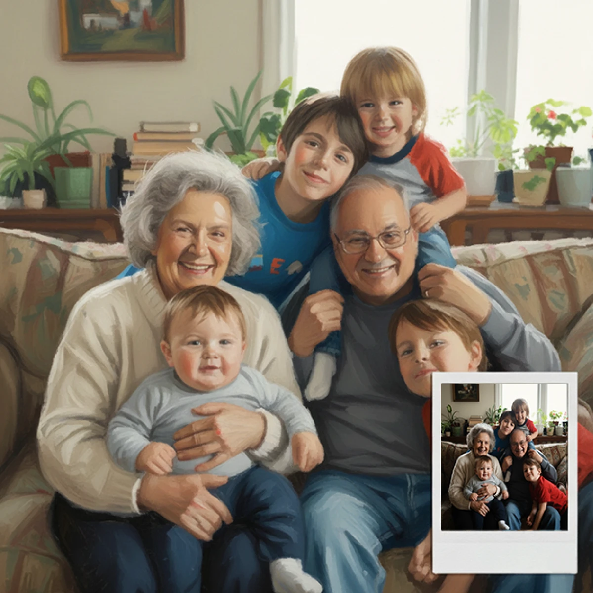 Photo to painting transformation example 2 - custom hand-painted portrait