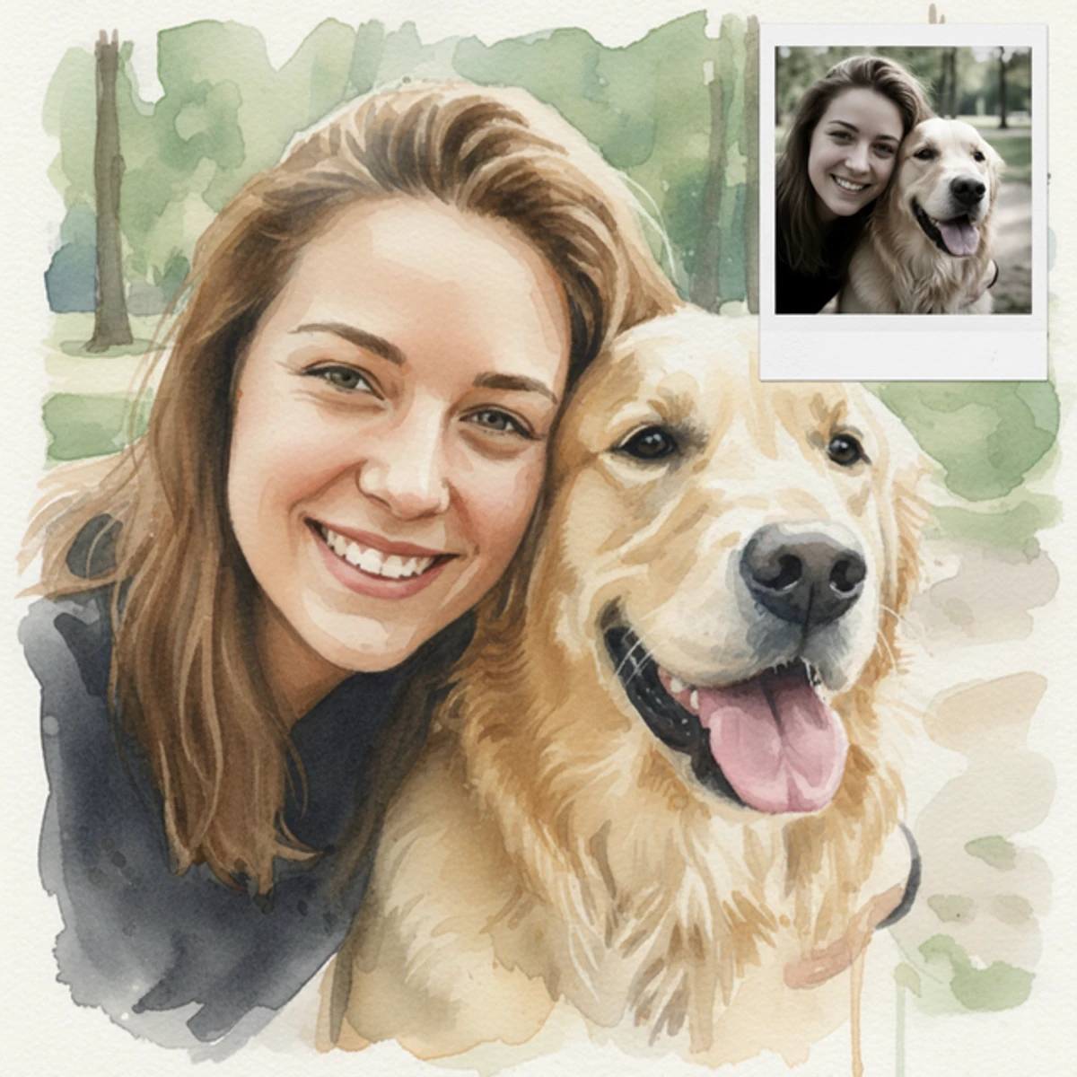 Photo to painting transformation example 4 - custom hand-painted portrait