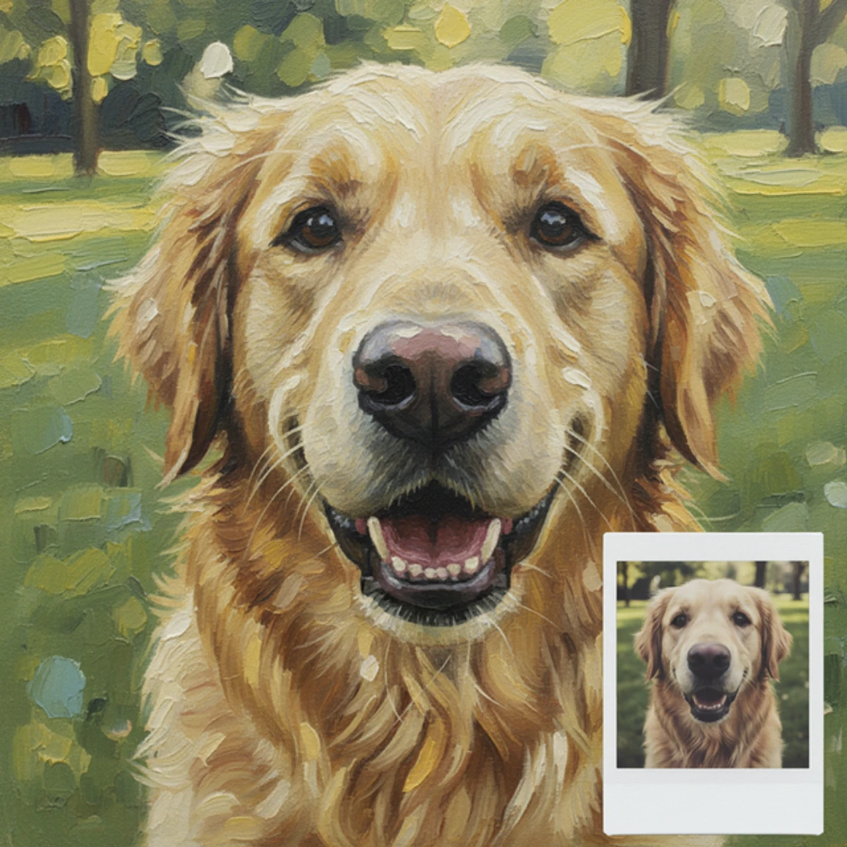 Photo to painting transformation example 5 - custom hand-painted portrait