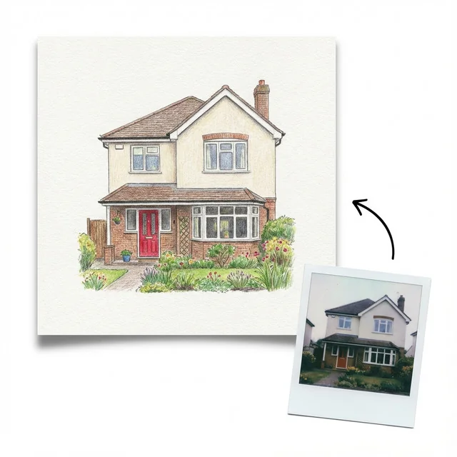 Haus · Buntstift
